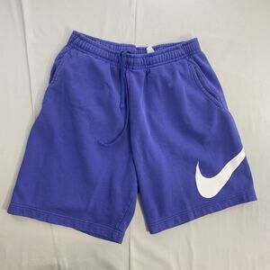 Nike Sportswear Club Men’s Big Swoosh Graphic Fleece Shorts Size Large Blue